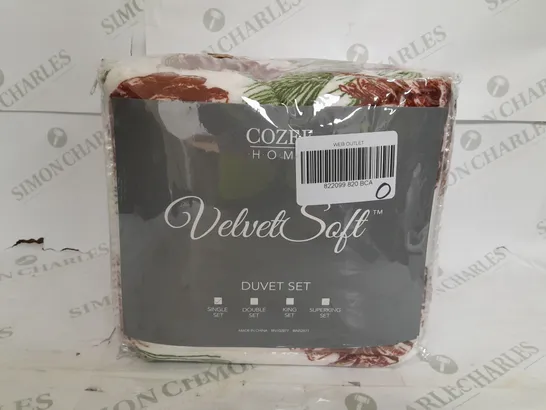 COZEE HOME VELVET SOFT DUVET SET - SINGLE