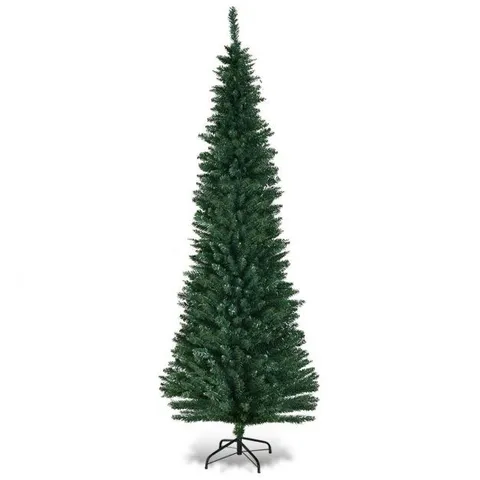 BOXED COSTWAY PVC ARTIFICIAL PENCIL CHRISTMAS TREE SLIM STAND