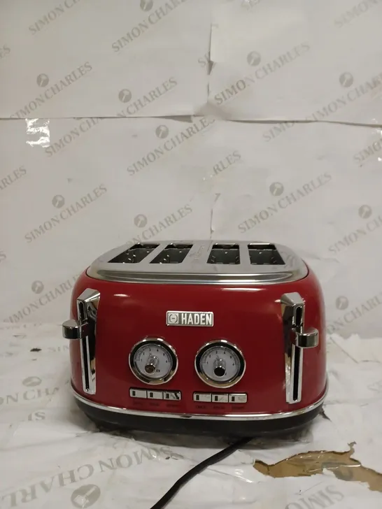 HADEN JERSEY RED TOASTER 4 SLICE – ELECTRIC STAINLESS STEEL TOASTER