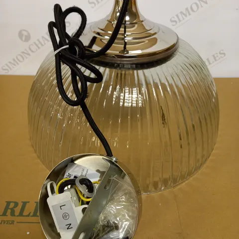 DAR LIGHTING YAMBOL PENDANT POLISHED NICKEL CLEAR GLASS LIGHT FIXTURE