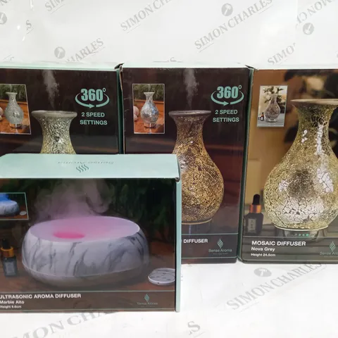 LOT OF 4 ASSORTED SENSE AROMA DIFFUSERS