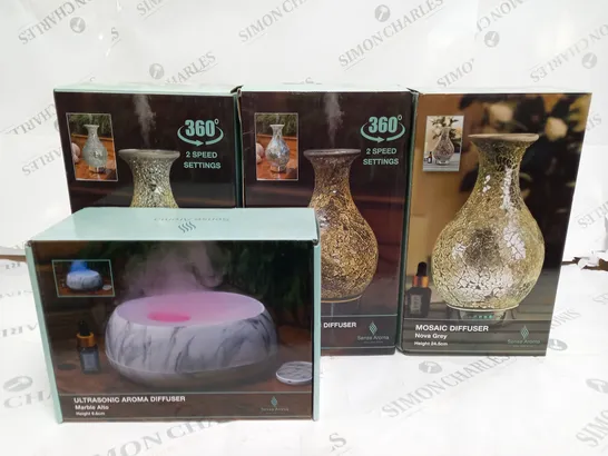 LOT OF 4 ASSORTED SENSE AROMA DIFFUSERS