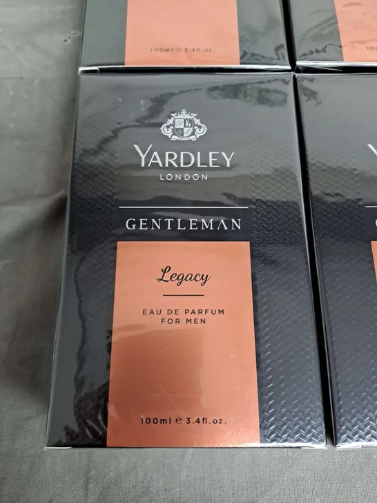 LOT OF 6 SEALED YARDLEY LONDON LEGACY 100ML EAU DE PARFUMS FOR MEN