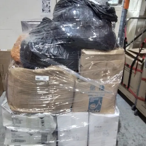 PALLET OF ASSORTED ITEMS TO INCLUDE OUTDOOR LIGHTS, CLOTHING AND HOME APPLIANCES 