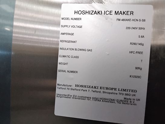 HOSHIZAKI ICE MAKER FM-480AKE-HCN-S-SB WITH STAND & HOPPER