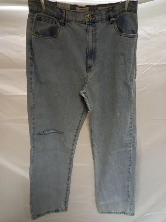 BOX OF APPROX 12 BRAND NEW COTTON:ON DAD RIPPED JEANS - ROADKNIGHT BLUE SIZE AUS 12