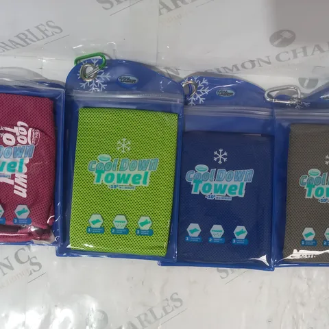 BOXED AQUA LASER SET OF 4 COOL DOWN TOWELS