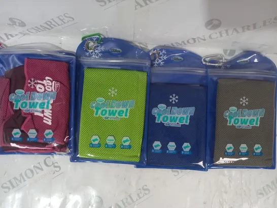 BOXED AQUA LASER SET OF 4 COOL DOWN TOWELS