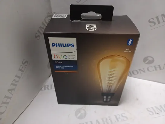 BOXED PHILIPS HUE WHITE SINGLE FILAMENT BULB ST72 B22