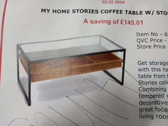 MY HOME STORIES COFFEE TABLE - COLLECTION ONLY 