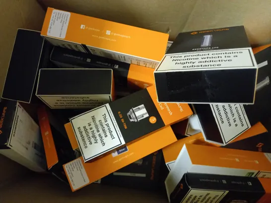 APPROXIMATELY 20 ASSORTED BOXED GEEKVAPE PRODUCTS TO INCLUDE WENAX H1, ONE, 1FC ETC. 