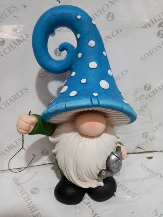 BOXED GARDEN GNOME WITH BLUE TALL HAT