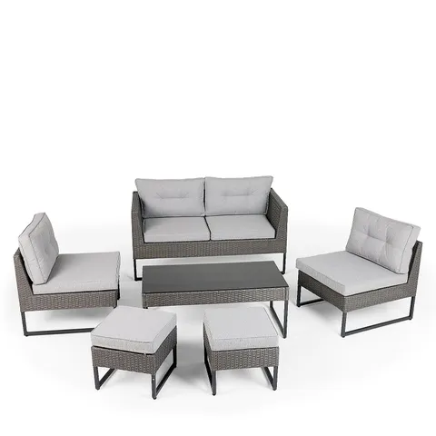 MY GARDEN STORIES 6 PIECE HIDEAWAY SOFA SET BEIGE/GREY