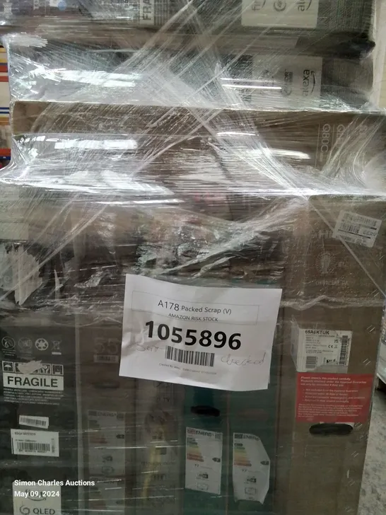 PALLET OF APPROXIMATELY 10 UNPROCESSED RAW RETURN TELEVISIONS TO INCLUDE;