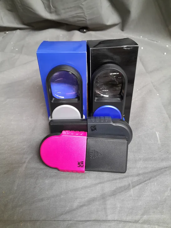 BOXED SECUREBRITE SET OF 4 MAGNIFIERS BLUE PINK BLACK AND GREY