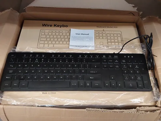 BOXED 2X BRAND NEW WIRED X02 KEYBOARDS (1 BOX)