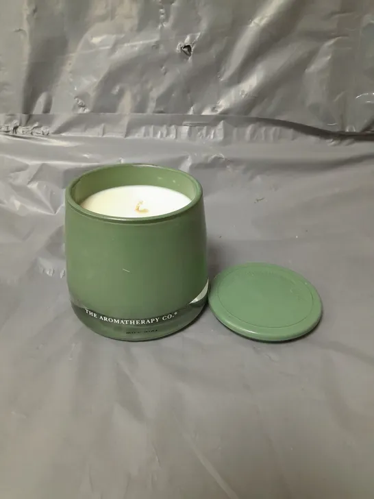 THE AROMATHERAPY CO THERAPY GARDEN WILD MINT & LIME SCENTED CANDLE - COLLECTION ONLY - GLASS JAR