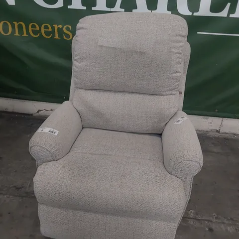 QUALITY BRITISH DESIGNER G PLAN NEWMARKET POWER RECLINING EASY CHAIR SPECKLE FAWN FABRIC 