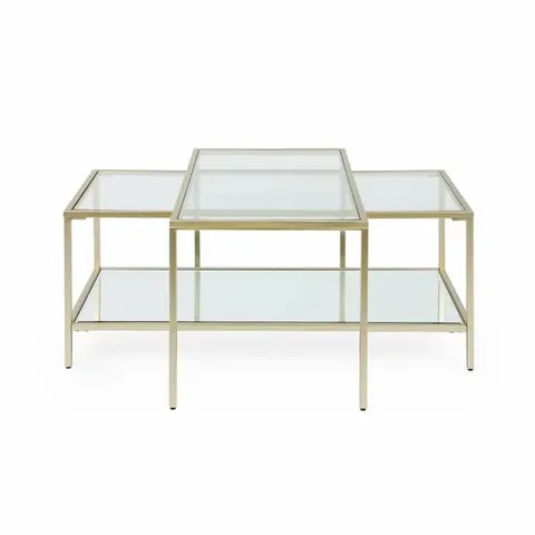 BOXED CLAUDIA COFFEE NEST OF TABLES GOLD EFFECT 