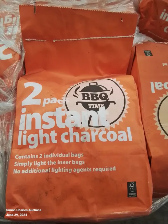 PALLET TO CONTAIN APPROX  100 X 5kg BAGS OF BBQ TIME BARBECUE 2IN 1 INSTANT LIGHT CHARCOAL BRIQUETTES 