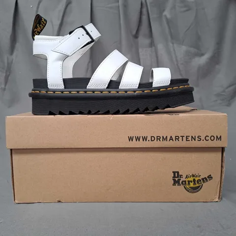 BOXED PAIR OF DR MARTENS BLAIRE OPEN TOE SANDALS IN WHITE UK SIZE 5