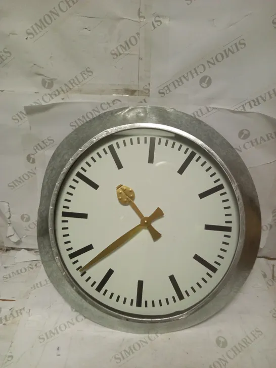 LARGE OUTDOOR GALVANISED STEEL CLOCK - WHITE FACE