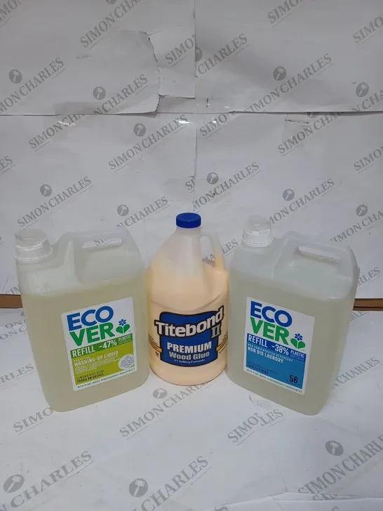 LOT OF 3 ITEMS TO INCLUDE ECOVER WASHING UP LIQUID REFILL, TITEBOND 2 PREMIUM WOOD GLUE, ECOVER NON CONCENTRATED DETERGENT REFILL