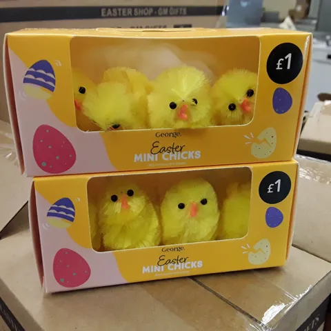 BOX CONTAINING APPROXIMATELY 18 BOXES EACH CONTAINING 12 SETS OF BRAND NEW EASTER MINI CHICKS 