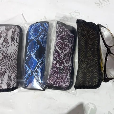 HUMMINGBIRD SET OF 4 READING GLASSES - SNAKE PRINT