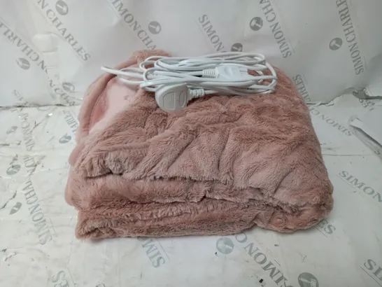 BOXED COZEE HOME VELVETSOFT HEATED THROW IN PINK