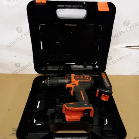 BLACK+DECKER 18 V CORDLESS 2-GEAR COMBI HAMMER DRILL POWER TOOL 