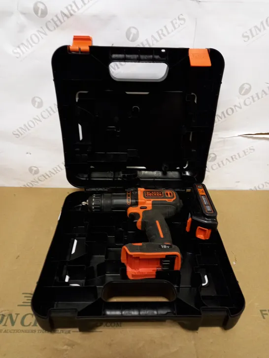 BLACK+DECKER 18 V CORDLESS 2-GEAR COMBI HAMMER DRILL POWER TOOL 