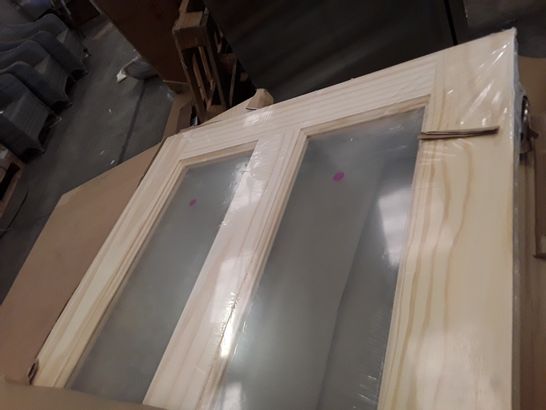 DESIGNER 4 PANEL CLEAR PINE GLAZED INTERNAL DOOR APPROX 1981X762MM 