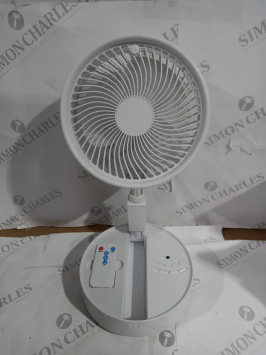 BELL & HOWELL OSCILLATING FOLDING RECHARGEABLE FAN, WHITE