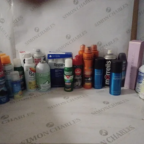 BOX OF HOUSEHOLD ITEMS TO INCLUDE LOREAL ANTI-PERSPIRANT , GARNIER INVISIBLE MIST