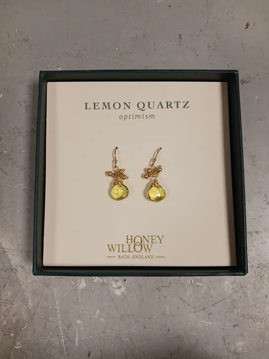 HONEY WILLOW LEMON QUARTZ DROP EARRINGS 