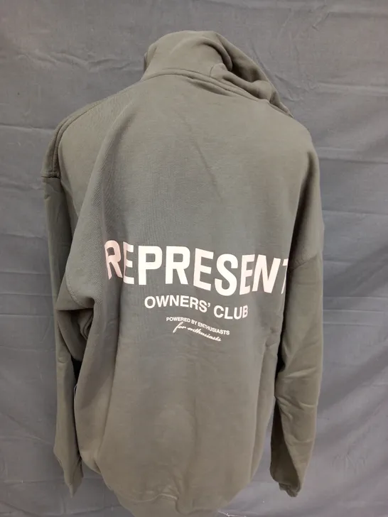 REPRESENT OWNERS CLUB HOODIE IN KAHKI - MEDIUM