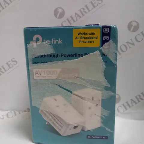 SEALED TP-LINK PASSTHROUGH POWERLINE STARTER KIT - TL-PA7019P KIT