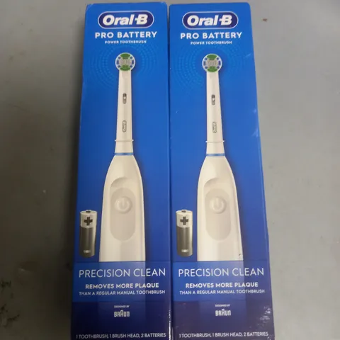 LOT OF 2 BOXED ORAL-B PRO BATTERY ELECTRIC TOOTH BRUSHES