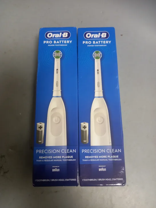 LOT OF 2 BOXED ORAL-B PRO BATTERY ELECTRIC TOOTH BRUSHES