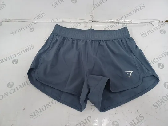 GYMSHARK GREY LOGO SHORTS-SMALL