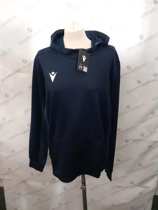 BAGGED MACRON ELECTRO HOODY NAVY SIZE S