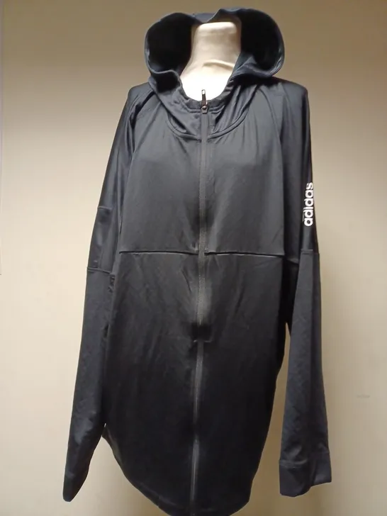 ADIDAS WORKOUT WARM FULL-ZIP HOODIE MENS - BLACK 2XL