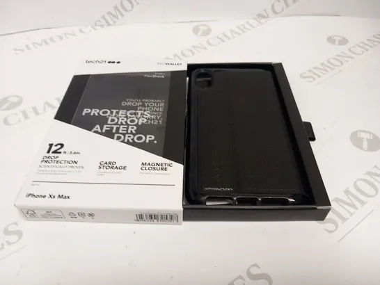 APPROXIMATELY 10 BRAND NEW TECH 21 EVO WALLET CONTAINS FLEX SHOCK 12FT/3.6M DROP PROTECTION, CARD STORAGE AND MAGNETIC CLOSURE FOR IPHONE XS MAX