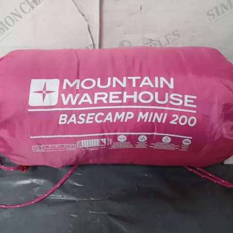 MOUNTAIN WAREHOUSE BASECAMP MINI 200 SLEEPING BAG IN PINK