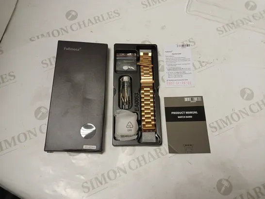 BOXED WATCH BAND WITH ACCESSORIES AND INSTRUCTIONS - BRONZE COLOUR 