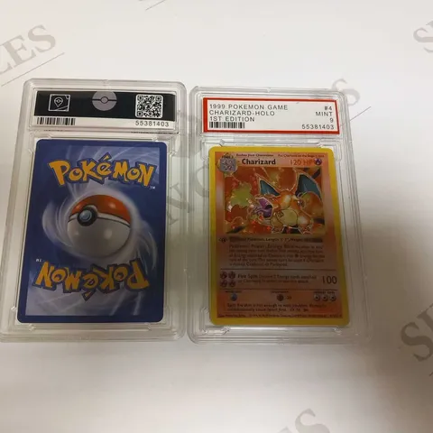 2 CASED 1ST EDITION CHARIZARD POKEMON CARD PROXY- THESE CARDS ARE NOT OFFICIAL CARD