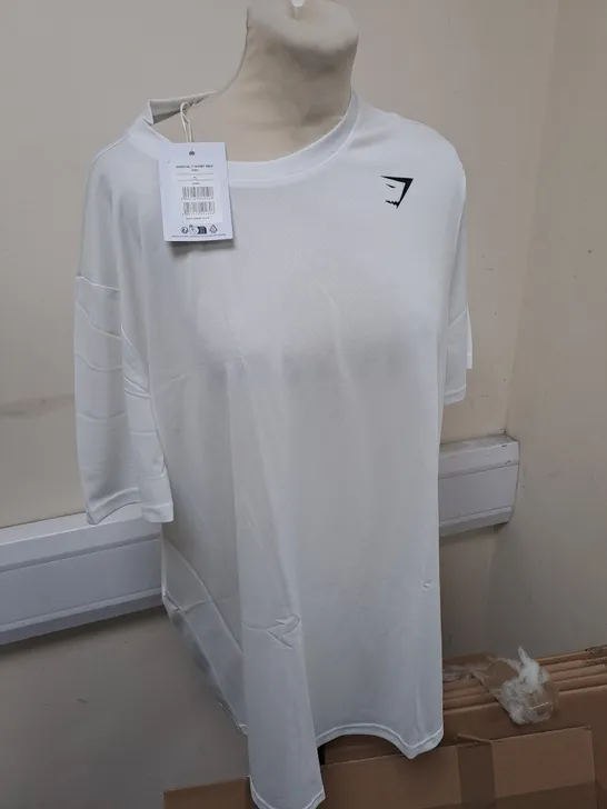 GYMSHARK ARRIVAL WHITE TEE SIZE XL