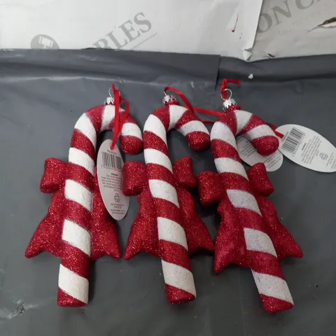 SET OF 3 CANDY CANE HANGING DECORATIONS 