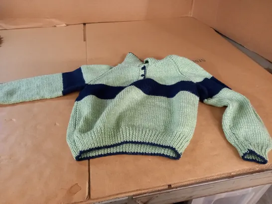 KNITTED GREEN/BLACK CHILDRENS JUMPER